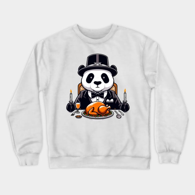 Happy Thanksgiving Giant Panda Crewneck Sweatshirt by Graceful Designs